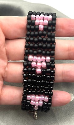 #ad Pink Triangle LGBTQ Bracelet Handmade One of a Kind $30.00