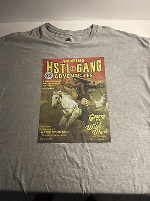 #ad Hustle Gang Shirt Adult 2XL Gray HSTL GANG ADVENTURES COOL VINTAGE Logo Men $12.00