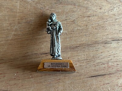 #ad St. Anthony Baby Jesus Figurine Mini Benedici La Nostra Casa Bless Our Home Vtg $13.01