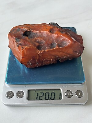 #ad Natural Big Baltic Amber Stone Raw 120 grams. Egg yolk $272.84