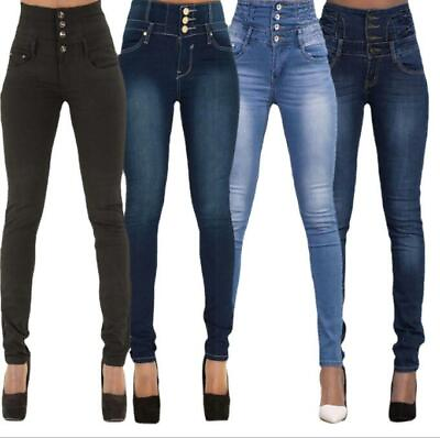 #ad New Spring Fall Women jeans Casual four button Denim pant Long Trousers Fashion $24.61