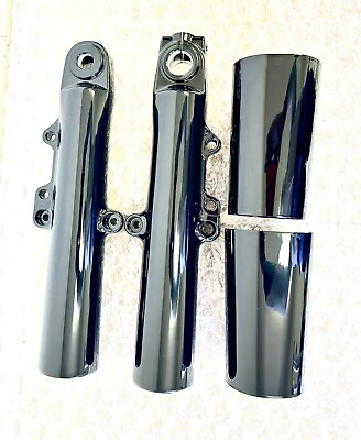 #ad harley fork Legs sliders W Cans Gloss Black ROAD KING Touring 2014 2022 OEM $470.00