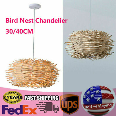 #ad Bird Nest Chandelier Golden Weaving Pendant Lamp Art Decor Pendant Lamp 30 40CM $67.89