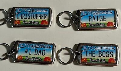 #ad Georgia Peach State PERSONALIZED NAME License Plate Keychain USA Souvenir CHOOSE $5.00