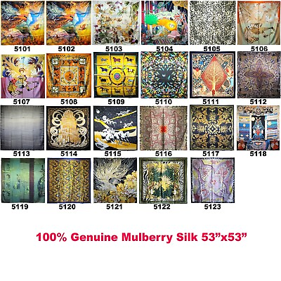 #ad NWT Genuine 100% Mulberry Silk Satin Scarf 53quot;x53quot; Super Large Square Shawl Wrap $79.99