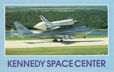 #ad Postcard 747 And Shuttle Landing Kennedy Space Center Florida $4.75