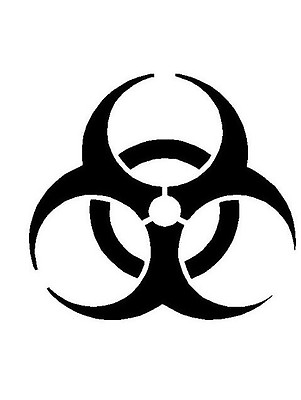 #ad Biohazard Symbol Vinyl Decal Zombie Outbreak Helmet Danger Caution Sticker $5.99