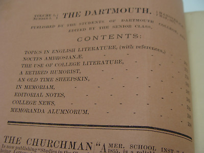 #ad original DARTMOUTH COLLEGE May 1871 THE DARTMOUTH 40pgs $71.61