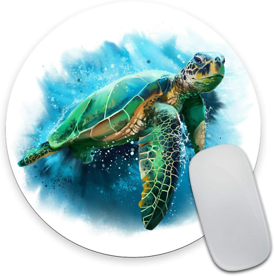 #ad round Gaming Mouse Pad Custom Design Big Sea Turtle Non Slip Rubber Mouse Pads $11.12