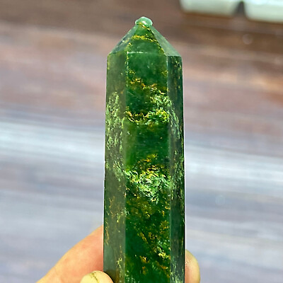 #ad Natural Emerald Quartz Obelisk Crystal Wand Point Reiki healing 1pc $10.97
