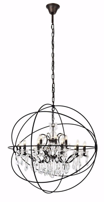 #ad Large Crystal Chandelier Dining Room or Foyer Entryway Globe Light Fixture 43 in $1705.00