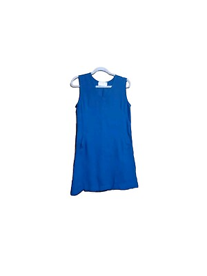 #ad Style World Kauai Island Blue 100% Linen Dress Size XS $38.88