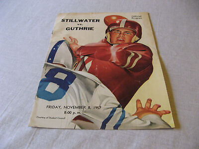 #ad 1957 High School Football Progam Stillwater vs Guthrie Vintage Coca Cola Ad $10.95