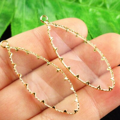 #ad 2Pcs Wrapped Faceted White Crystal Olivary Pendant Bead HA T00071 $8.29