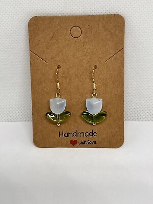 #ad Blue Tulips Earring Flower Earring 925 Steel Hooks Gift Ideas $9.99