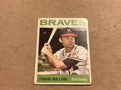 #ad 1964 Topps Baseball Card #115 Frank Bolling EX Lite Corner Wear No Creases $2.99
