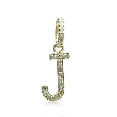 #ad Solid 14k Yellow Gold Natural Diamond J Letter Initial Charm Designer Pendant $253.21