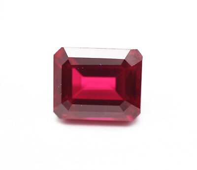 #ad Lab Grown Ruby Octagon Emerald Cut Gemstone 8X6 9X7 10X8 12X10 15X12 mm size $6.10