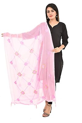 #ad Box Embroidered Work Chiffon Dupatta for Womens amp; Girls with Latkan For Party $19.99
