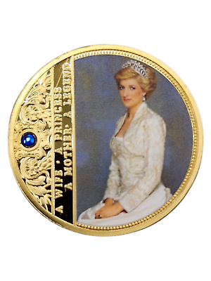 #ad GOLD Diana Princess Rose Diamond Last Rose Commemorative Coin Collectible $9.99