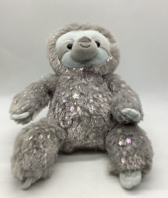 #ad Kellytoy Cute and Cuddly Sparkling Grey Sloth 12” Pre owned $11.69