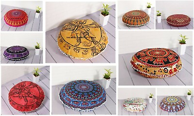 #ad Lot 10 PC Mandala Indian Tapestry Boho Throw Meditation 32quot; Floor Pillows Cover $145.80
