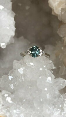 #ad Certified Natural Teal Sapphire 925 Sterling Silver Handmade Ring Gift Free Ship $85.00