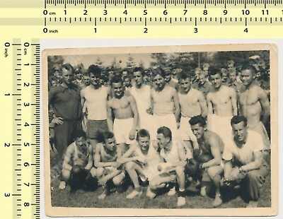 #ad 1951 Shirtless Muscular Men Guys Pose Males Beefcake Box vintage original photo $14.95
