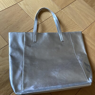 #ad Clinique Large Silver Tote Bag Perfect Condition $13.00