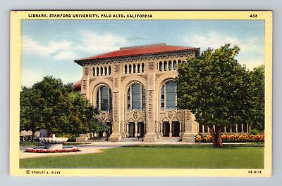 #ad Palo Alto CA California Stanford University Library Vintage Souvenir Postcard $6.99
