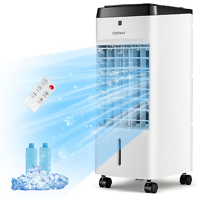 #ad 4 in 1 Evaporative Air Cooler Portable Swamp Cooler w Fan amp; Humidifier White $75.99