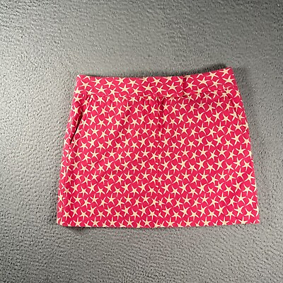 #ad J. Crew Skirt Womens 2 Pink Star Geometric Short A Line Pockets Ladies $17.95