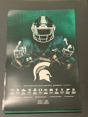 #ad 2024 Michigan State Spartans football schedule poster MSU Jonathan Smith $14.99