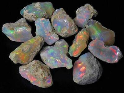 #ad 12 25 mm Lot 100%NATURAL Ethiopian Jumbo Welo Fire Opal ROUGH specimen Gemstone $465.00