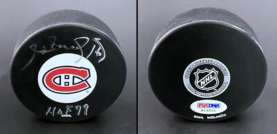 #ad Henri Richard SIGNED Montreal Canadiens Logo Puck HOF 79 PSA DNA AUTOGRAPHED $95.00