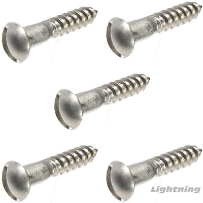 #ad #6 x 1quot; Round Head Wood Screws Slotted Drive Stainless Steel Quantity 100 $18.53