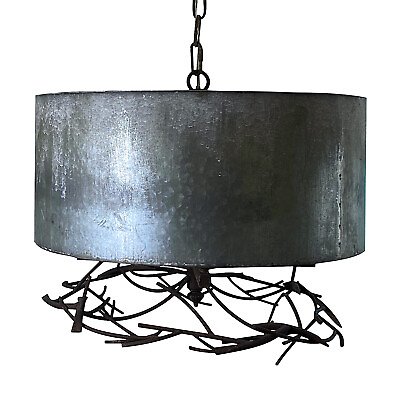 Country Chandelier Pendant Light with Twig Branch and Barrel $526.90