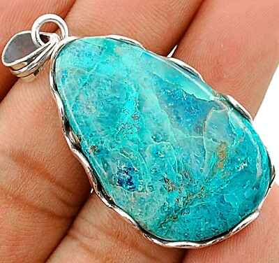 #ad Natural Shattuckite 925 Solid Genuine Sterling Silver Pendant Jewelry NW16 4 $33.99