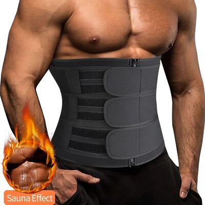 #ad Men Waist Trainer Neoprene Belt Sweat Body Shaper Belly Control Sauna Girdle Gym $15.00