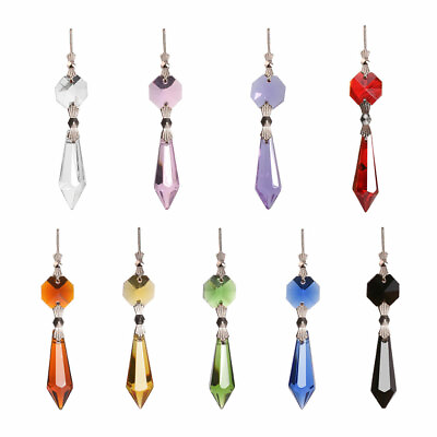 Chandelier Lamp 20PC Icicle Crystal Prisms Hanging Drop Pendant Christmas Decor $13.75