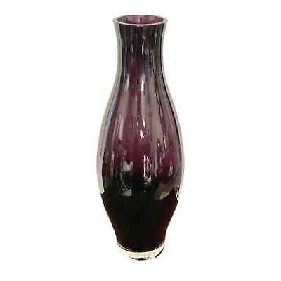#ad Contemporary Amethyst Purple Glass Vase $79.00