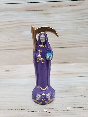 #ad Santa Muerte Color Purple 5.5quot; Money Luck Love Grim Reaper Holy Death $15.99
