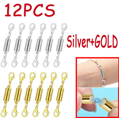#ad 12Pcs Necklace Clasp Magnetic Jewelry Locking Clasps and Closures Bracelet C $8.05