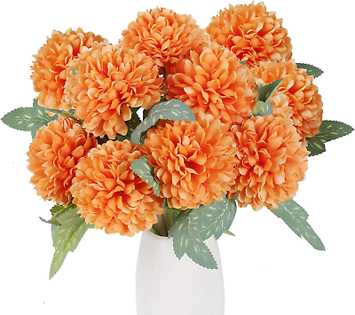 #ad 10PCS Artificial Flowers Chrysanthemum Balls Silk Flowers Hydrangea Faux Flowers $27.64