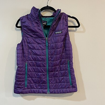 #ad Patagonia Purple Nano Puff Primaloft Light Zip Puffer Vest S Women’s $90.00