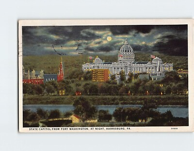#ad Postcard State Capitol at Night Harrisburg Pennsylvania USA $6.97