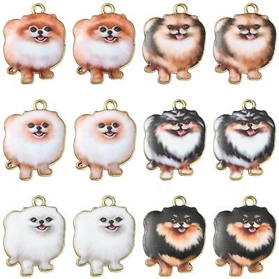 #ad 30pcs 6 Styles Dog Charms Flower Printed Animal Pet Charms Cartoon Cute Puppy... $22.10