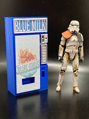 #ad CUSTOM BLUE MILK VENDING MACHINE 3.75 inch 1:18 figure diorama STAR WARS K15 $14.99