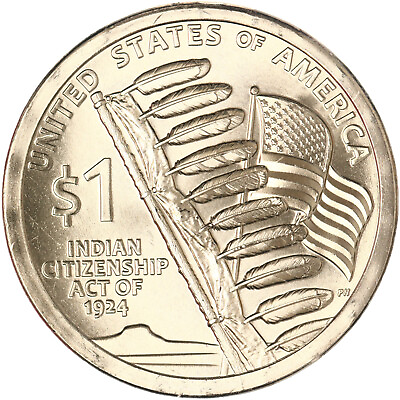 #ad 2024 P Native American Sacagawea Eagle Staff Choice BU Coin Dollar $6.48