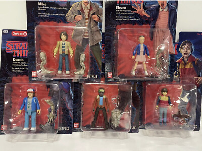 #ad Bandai Stranger Things Complete Lot of 5 Figures Mike Lucas Will Dustin Eleven $89.95